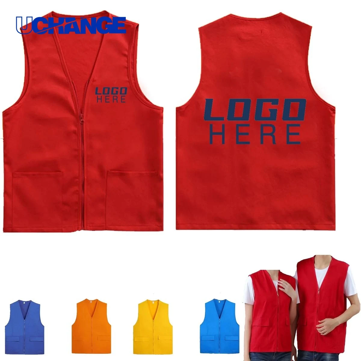 Cotton Volunteer Vest with Front and Back Imprint 1