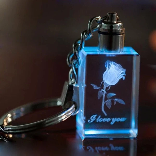 LED Light Crystal Key Chain 1