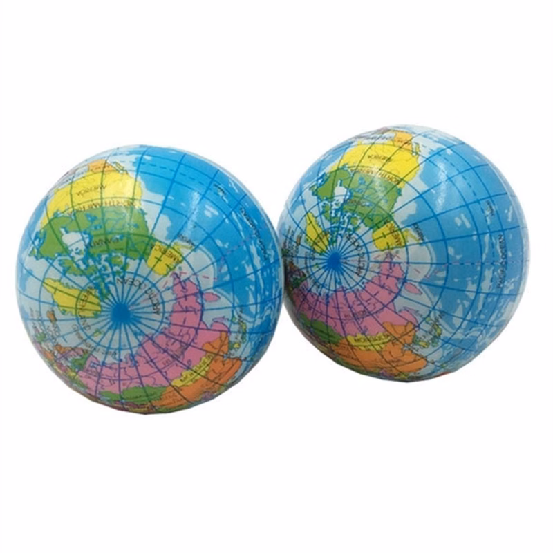 PU Earth Map Stress Ball
