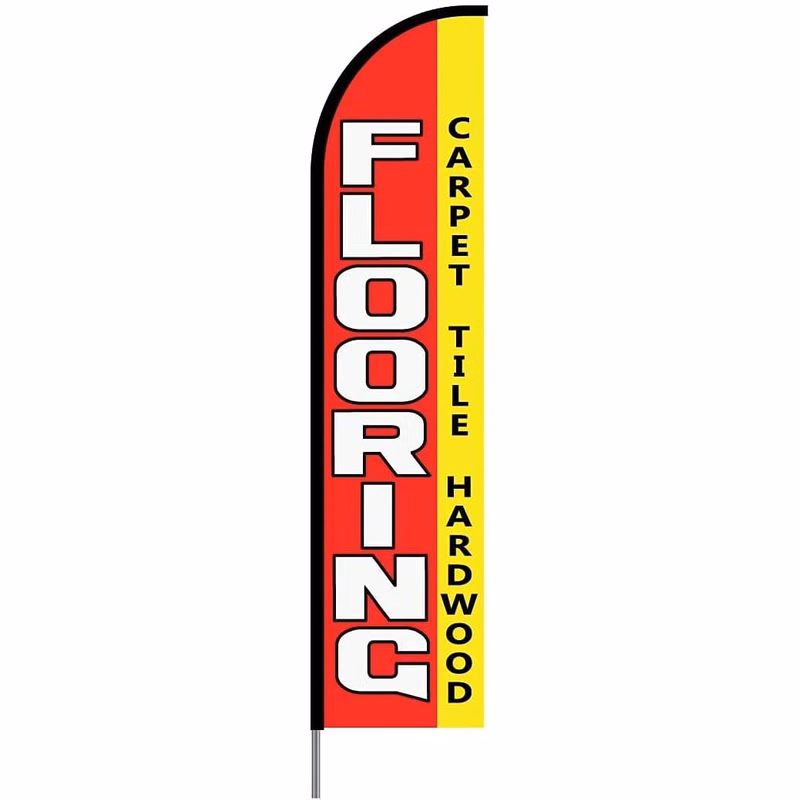 Flooring Feather Flag Swooper Banner Pole Kit Outdoor banner Business Sign Display, 15ft