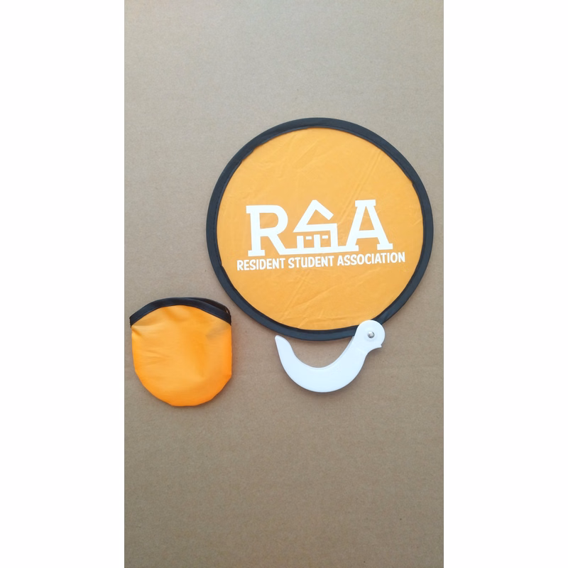 Foldable flying disc hand fan