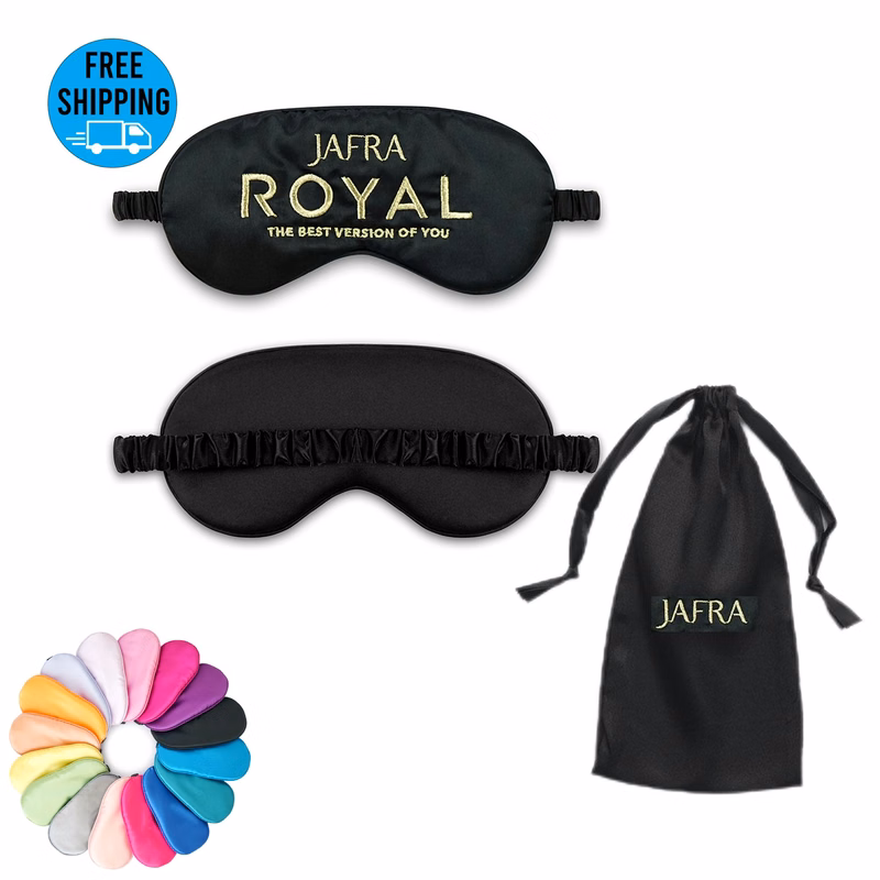 Soft Satin Sleeping Eye Mask with drawstring pocket
