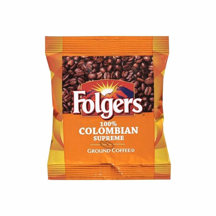 Folgers Ground Coffee Bags - 100% Colombian Supreme 1.75 oz 42 Carton