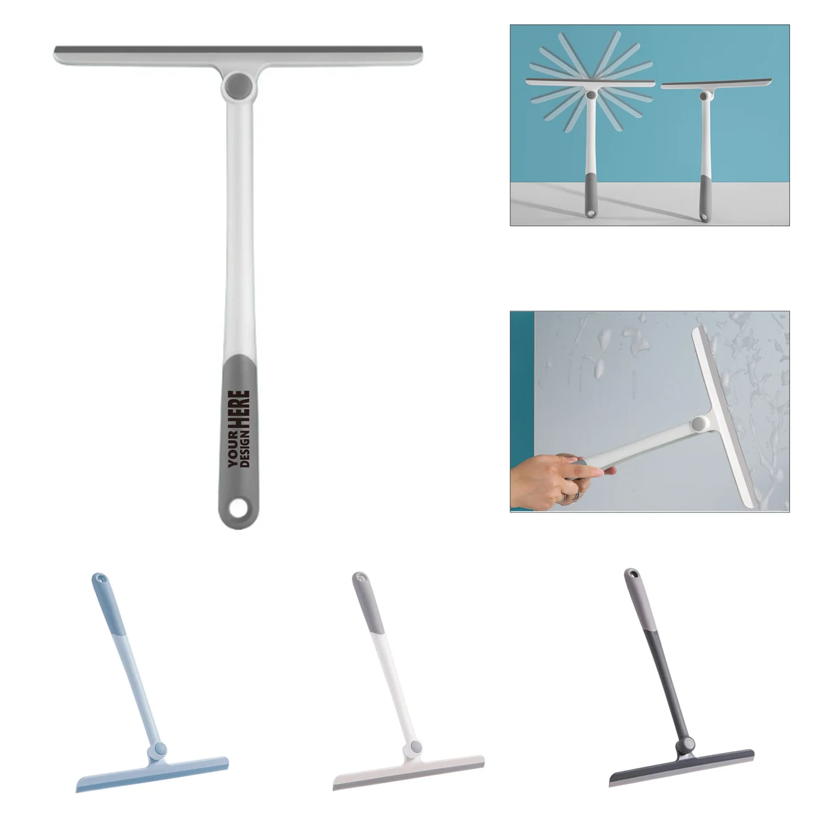 Non-Slip Silicone Shower Squeegee for Glass Windows 1
