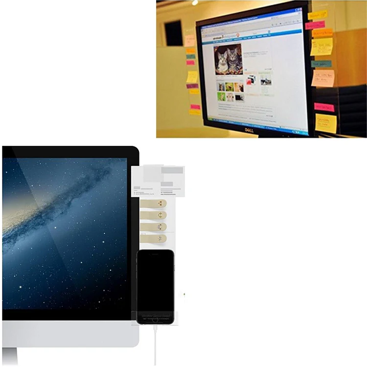 Computer Monitors Sticky Message Board, promotional clip with logo imprint 1