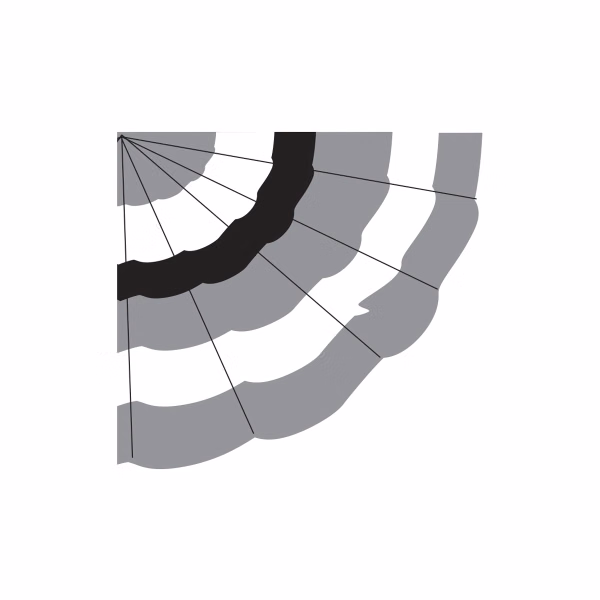 Semi-Stock 6 Stripe Half Fan