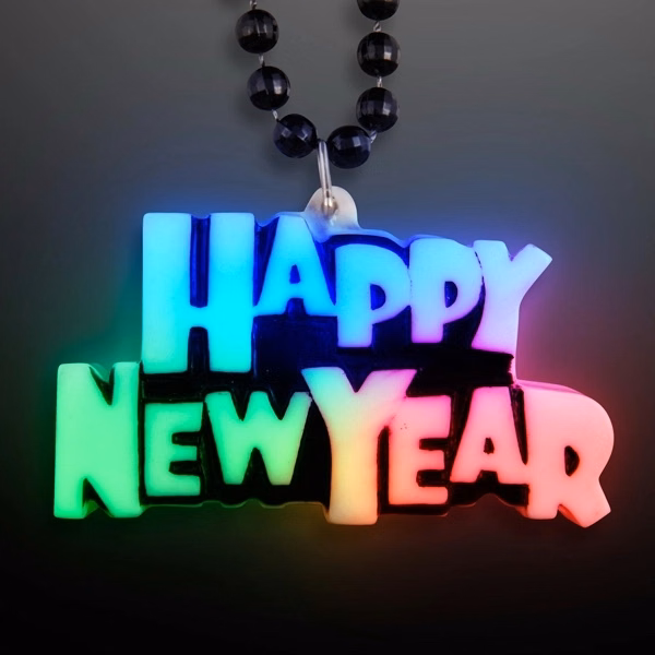 Happy New Year LED Charm Necklace