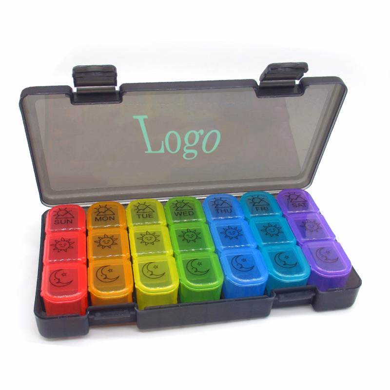 21 Case Rainblow Pill Box Tablet Box