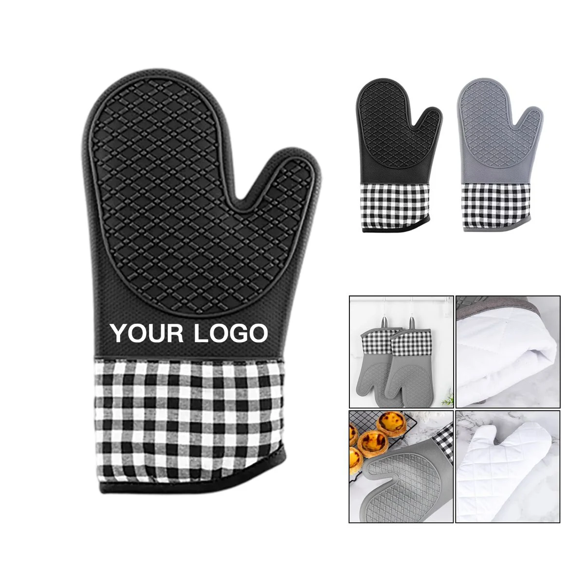 Silicone Oven Gloves with Cotton Lining 1
