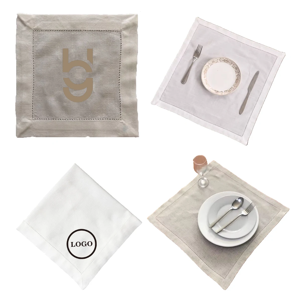 MOQ50 Linen Cotton Napkins With Yarn Weaving 1