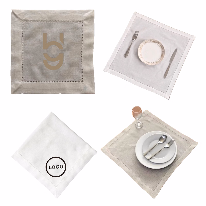 MOQ50 Linen Cotton Napkins With Yarn Weaving