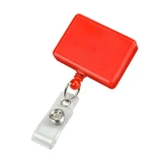 Rectangle Badge Reel with Clear Vinyl Strap 1
