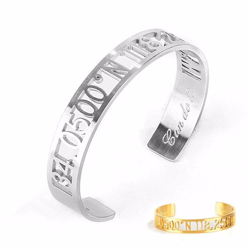 Stainless Steel Cut-out personality opening bracelet