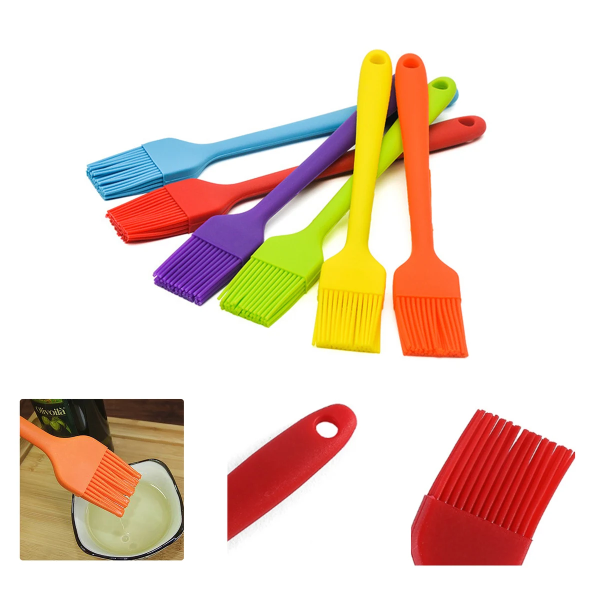 MOQ50 Personalized Silicone BBQ Basting Brush For Grilling 1