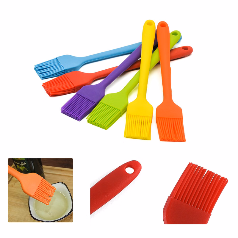 MOQ50 Personalized Silicone BBQ Basting Brush For Grilling