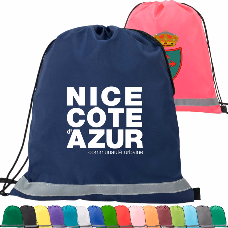 Premium 210D Polyester Two Tone Drawstring Backpack (14" x 17")