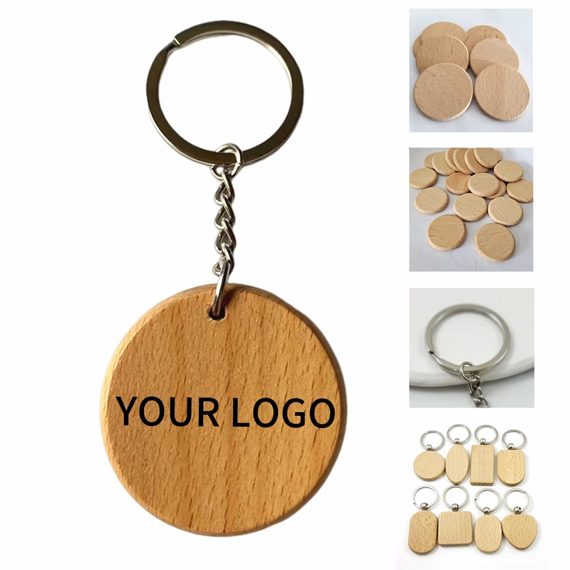 Wood Circular Keychain 1.8inch