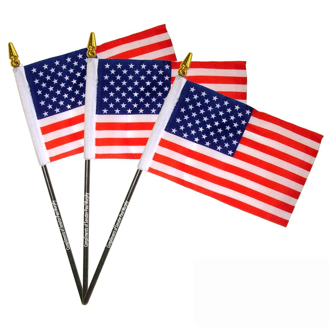 4"x6" USA Flag With Black 10" Pole - USA American US Flag 1