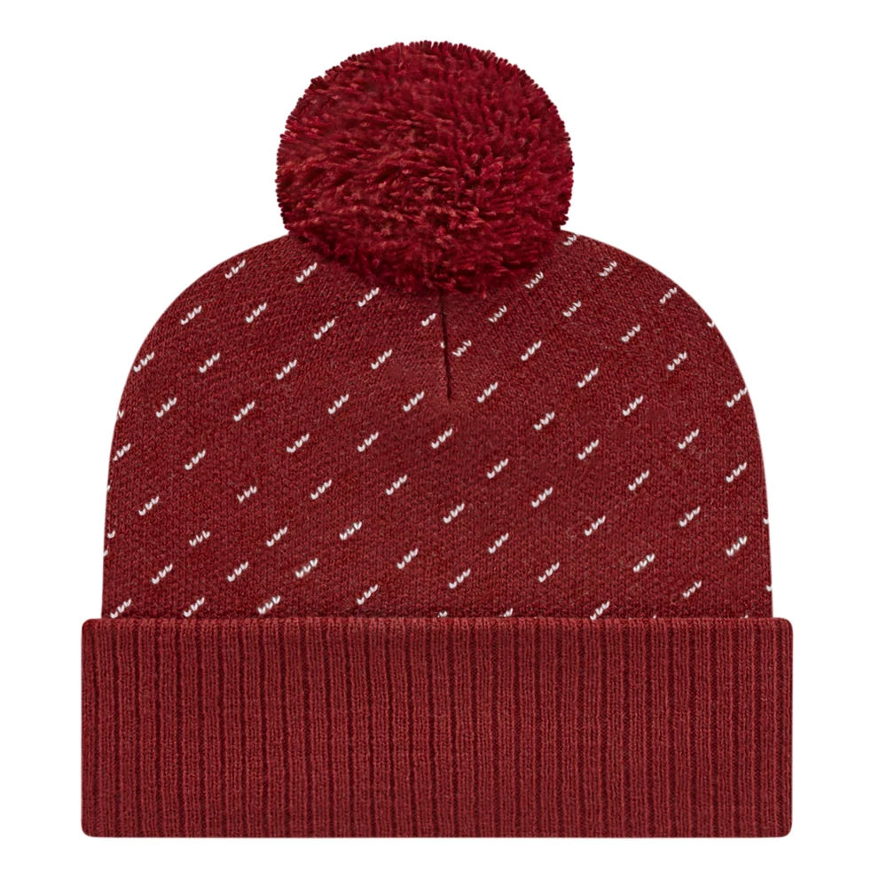 Diagonal Dash Knit Cap with Ribbed Cuff 1