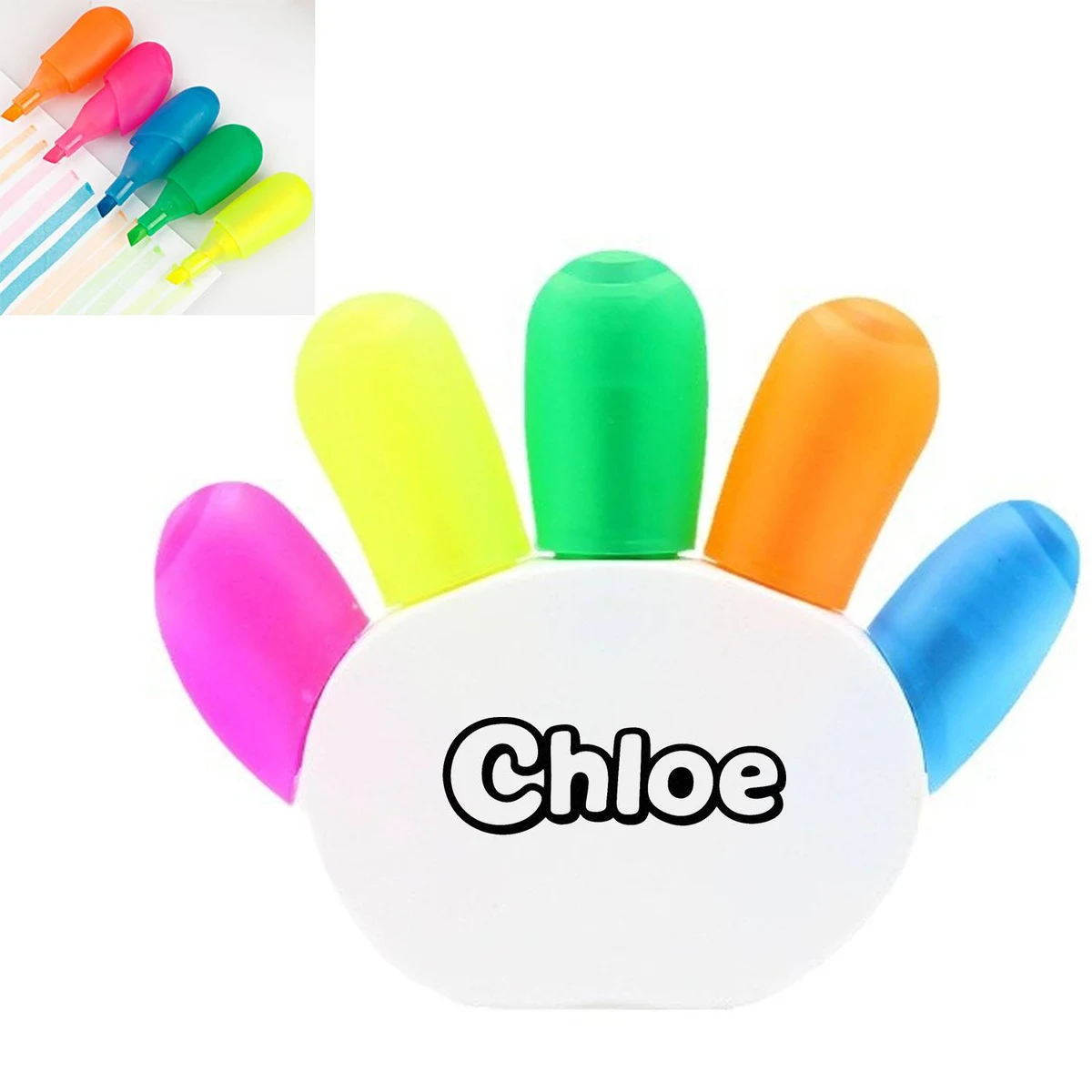 Five Color Palm-Shaped Finger Highlighter Set 1