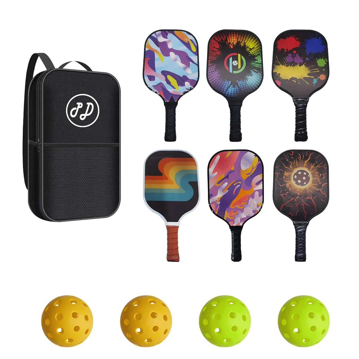 Premium Pickleball Paddle Set With 4 Balls 1 Bag 1