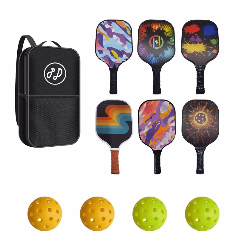 Premium Pickleball Paddle Set With 4 Balls 1 Bag