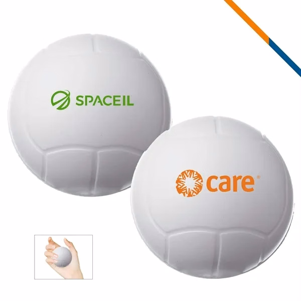 Custom 2.48" Volleyball-Shaped PU Stress Ball — Sports & Recreation Promotional Item