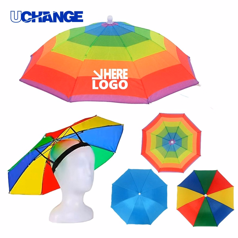 Rainbow Umbrella Hat for Outdoor Use