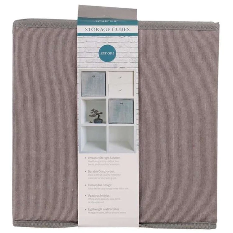 Foldable Fleece Cube Storage Organizers - 2 Pack 1