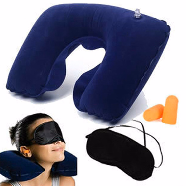 Travel Neck Pillow Set With Eye Mask