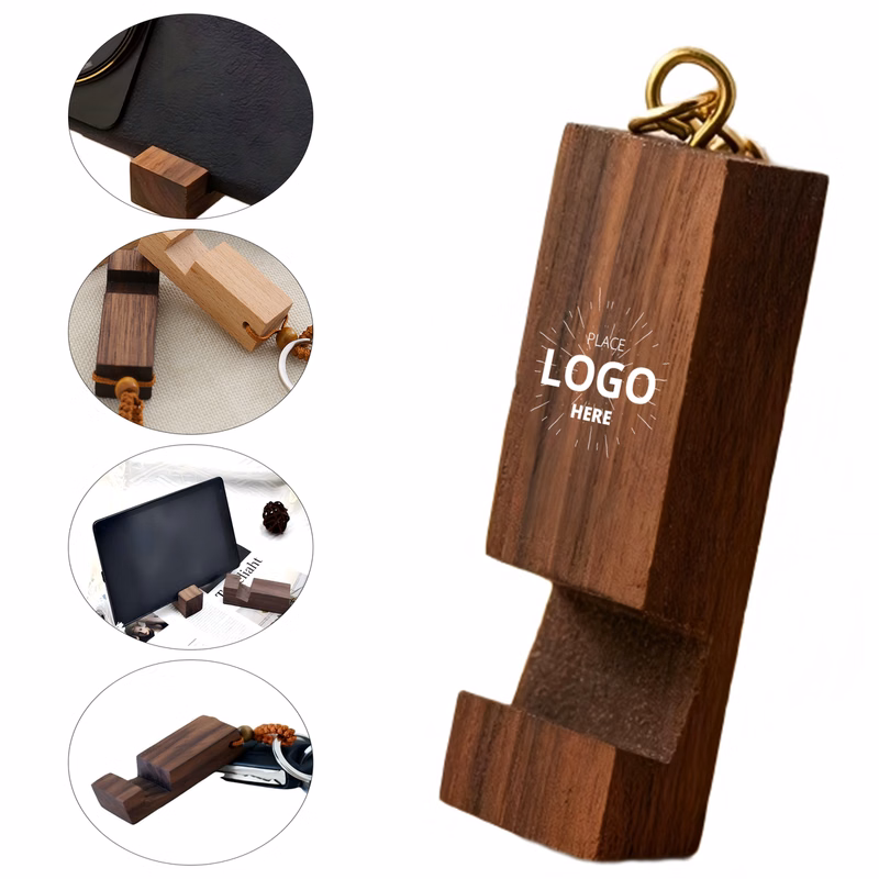 Wood Phone Holder Key Ring