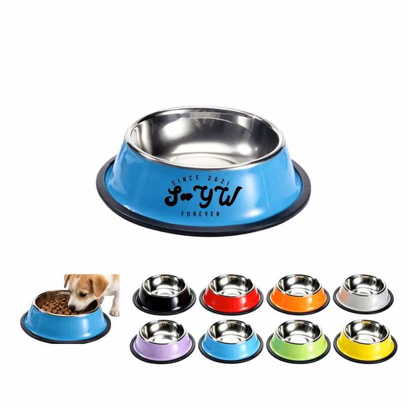 Multi-Color Stainless Steel Pet Feeding Dish