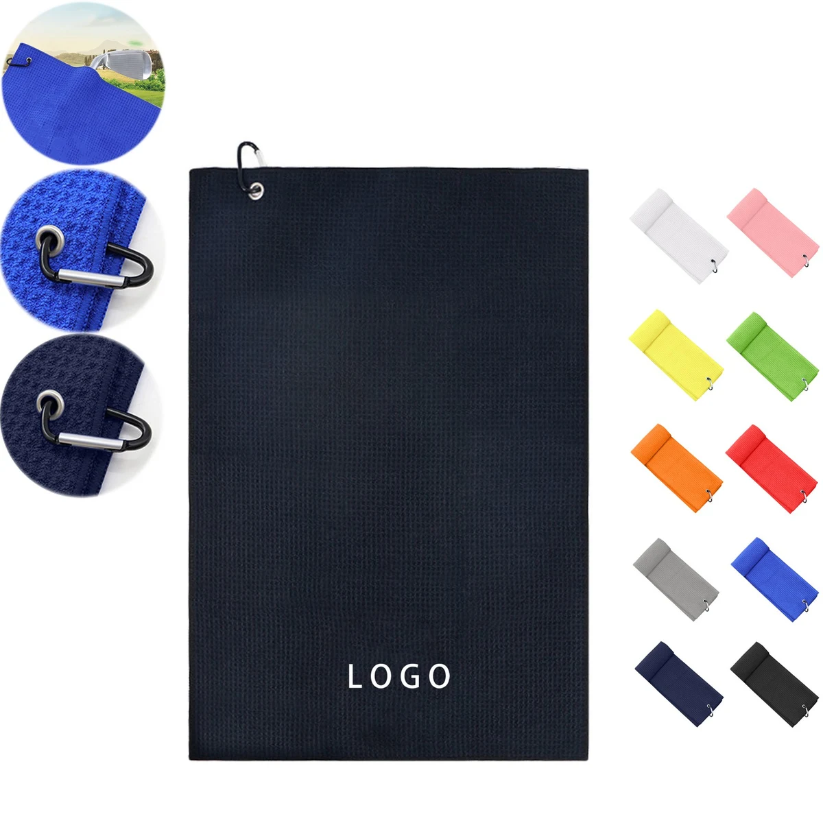 Golf Towels With Microfiber Wire Cleaning Cloth Block 1