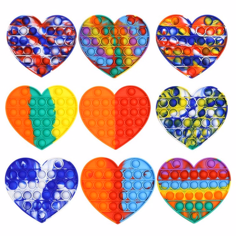 Camouflage Heart Push Pop Toy