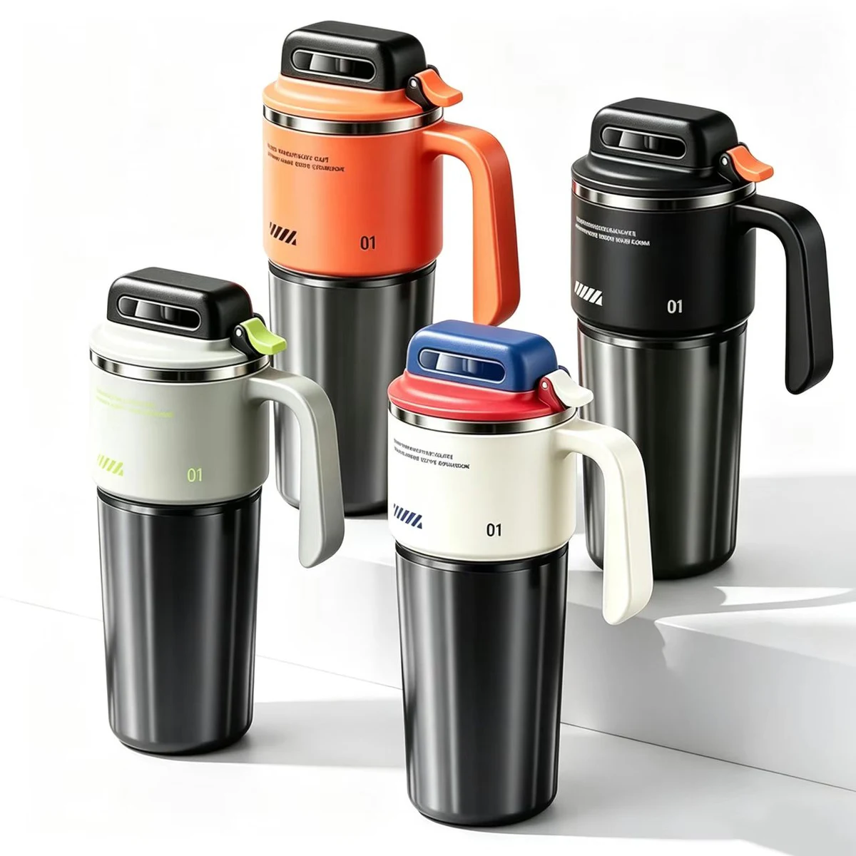 32OZ Stainless Steel Insulated Dual Drink Tumbler With HandleFor Car&Office&Home&Travel 1