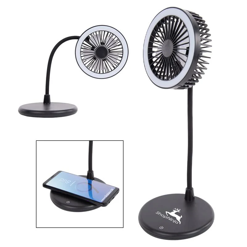 Desktop Fan With Ring Light & Wireless Charger 1