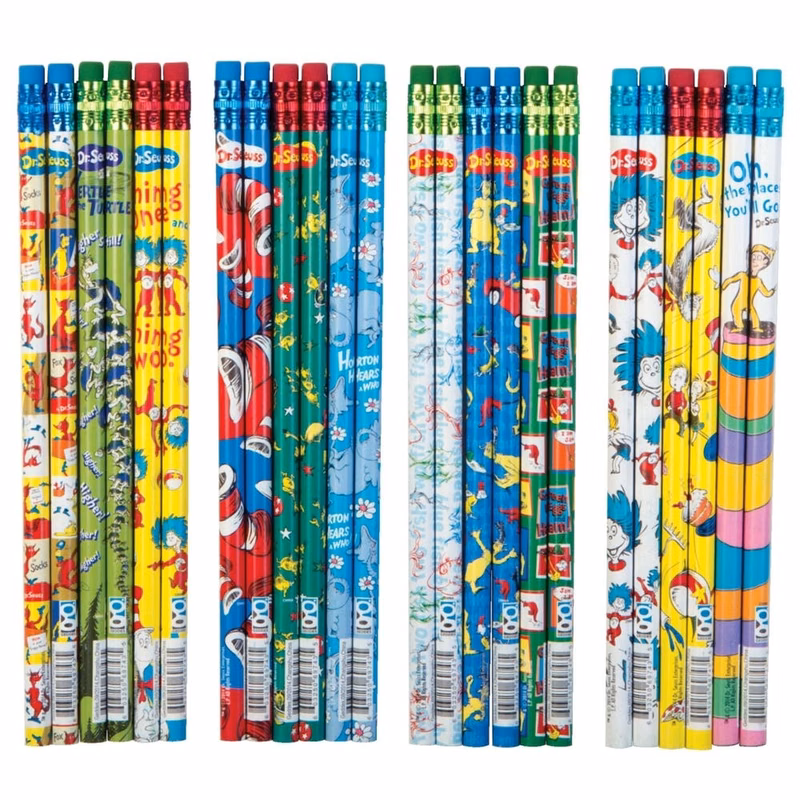 Dr. Seuss #2 Pencils - 72 Count 12 Designs