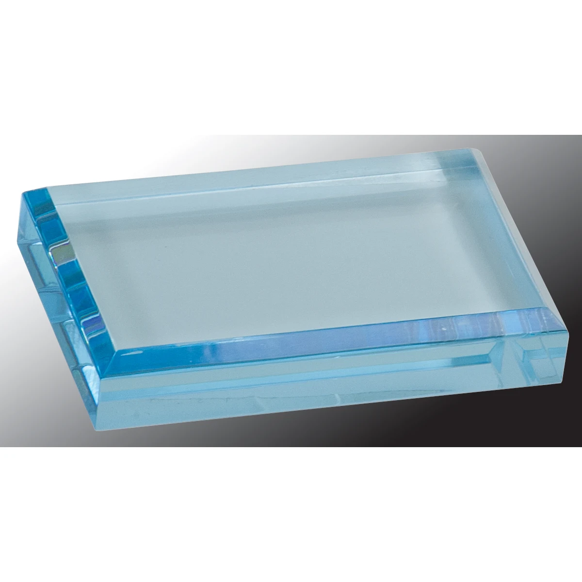 4" x 2 1/2" Blue Acrylic Paperweight Award 1