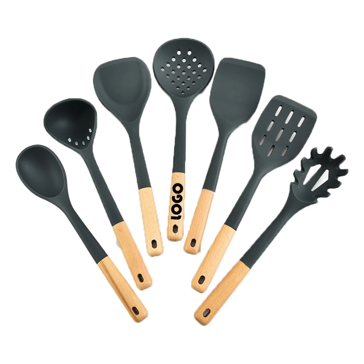 Silicone Kitchenware with Wooden Handle 1