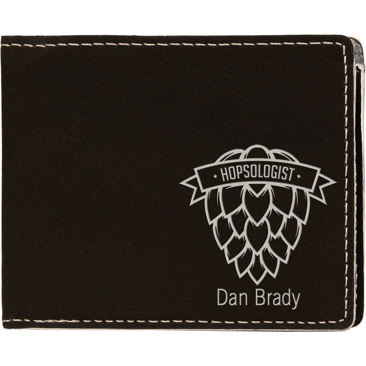 Black Leatherette Bi-Fold Wallet 1