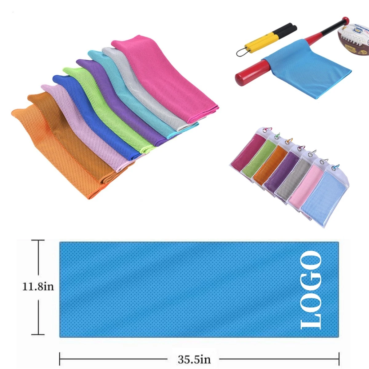Custom 35.5" x 11.8" Cooling Towel 1