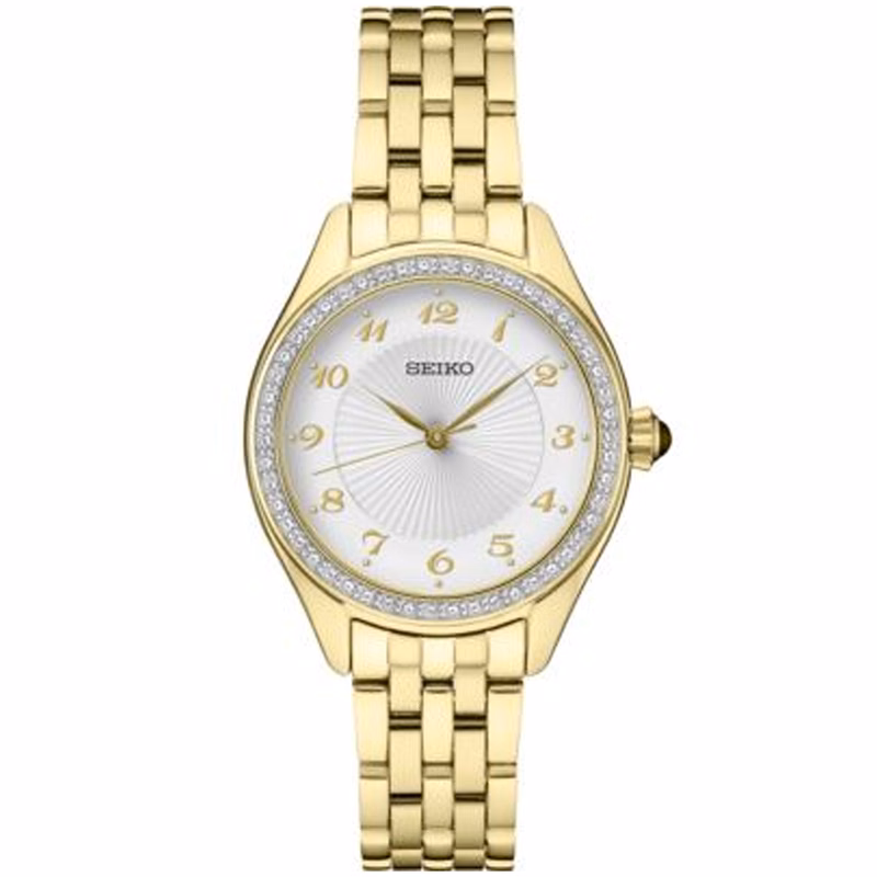 Ladies Crystal Silver Patterned