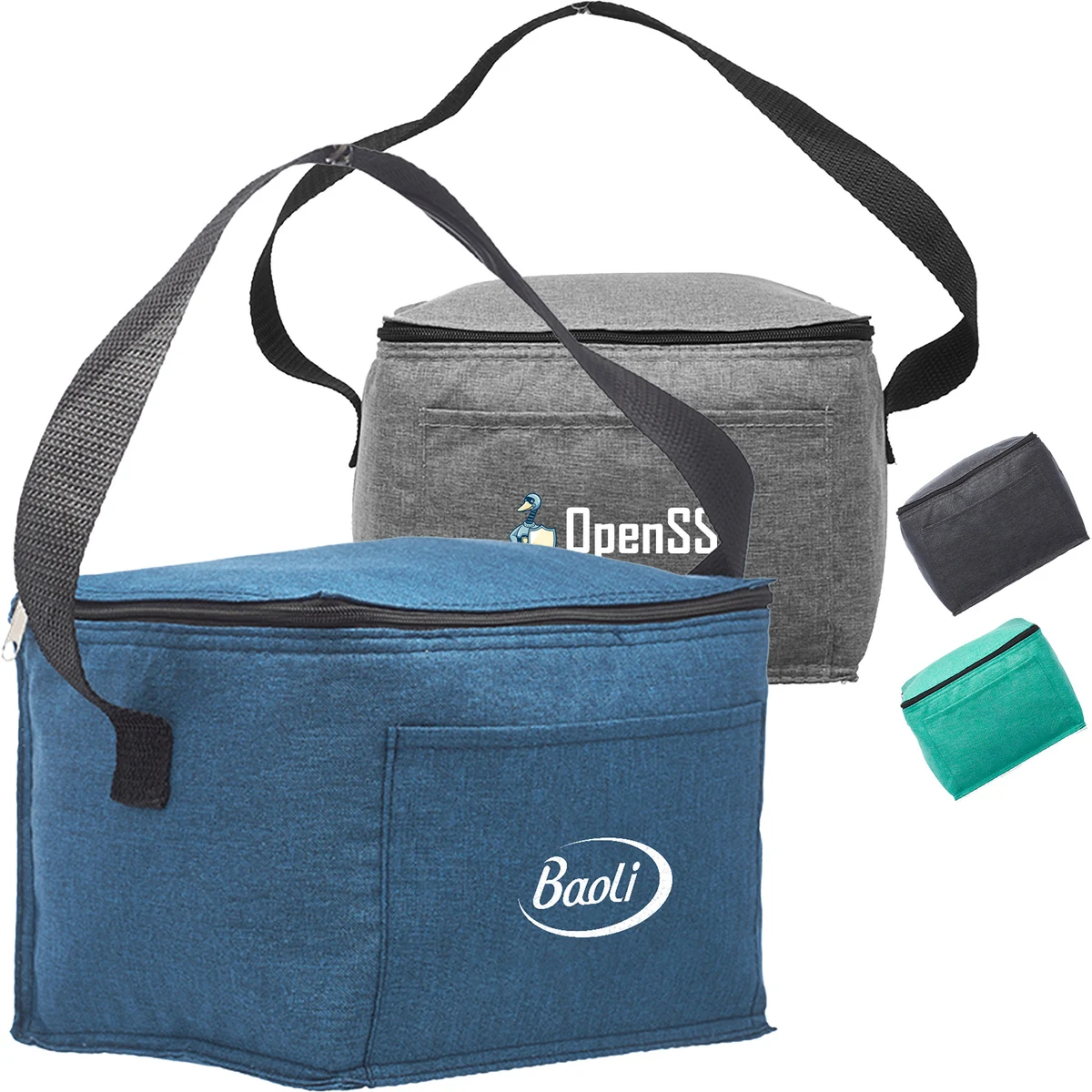 Heathered 6-Can Insulated Cooler Lunch Bag 1