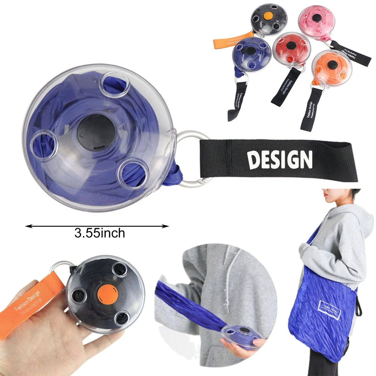 Compact Collapsible Shopping Bag Disk 1
