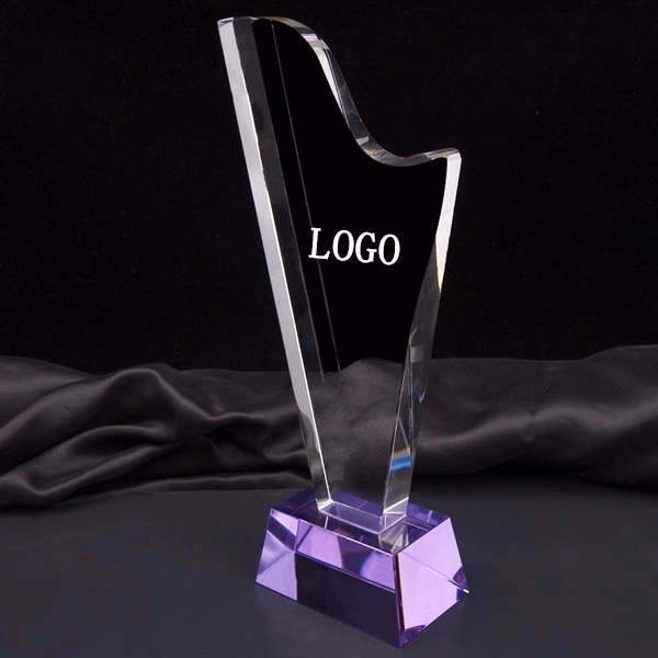 Transparent Purple Crystal Trophy