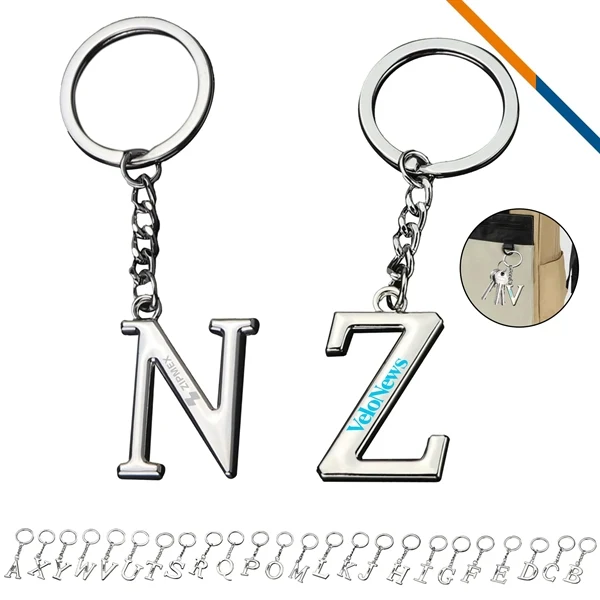 Custom Anodized Zinc Alloy Letter Tag Keychain 1.37 Inches — Professional Promo 1