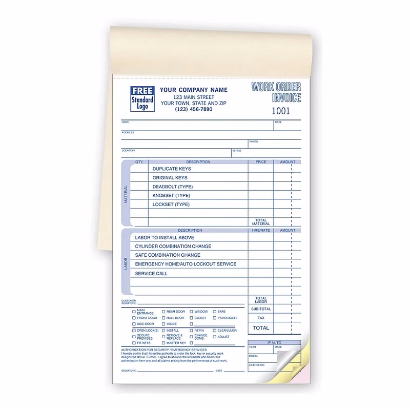 Locksmith Work Orders, Booked