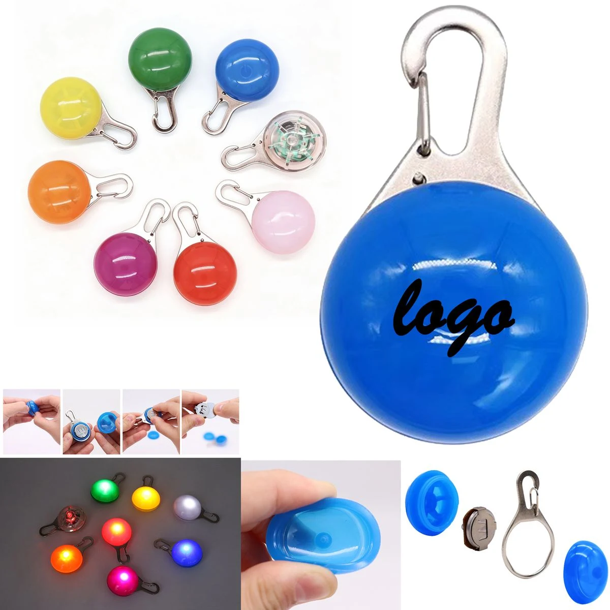 Custom Printed LED Pet Safety Clip-On Glow Pendant 1