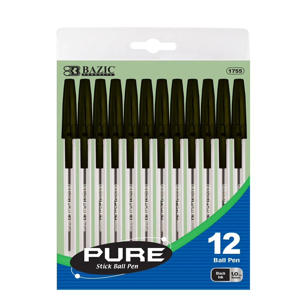 Ballpoint Pens - Black Medium 12 Pack 1