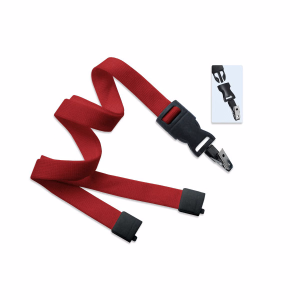 5/8" Blank Detachable Lanyard w/Bulldog Clip (Red)